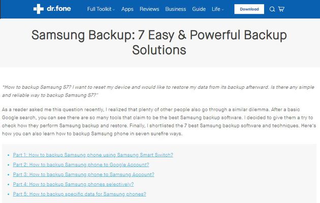 Samsung backup