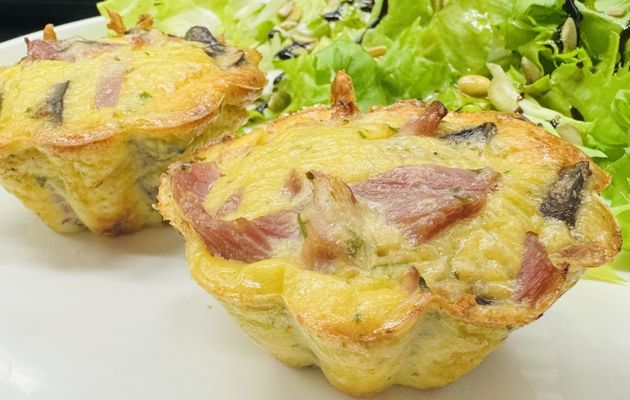 PETITS FLANS JAMBON CHAMPIGNONS