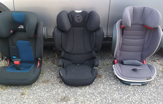 Comparatif rehausseurs : Britax Kidfix 3S, Besafe iZi flex fix et Cybex Solution Z i-fix