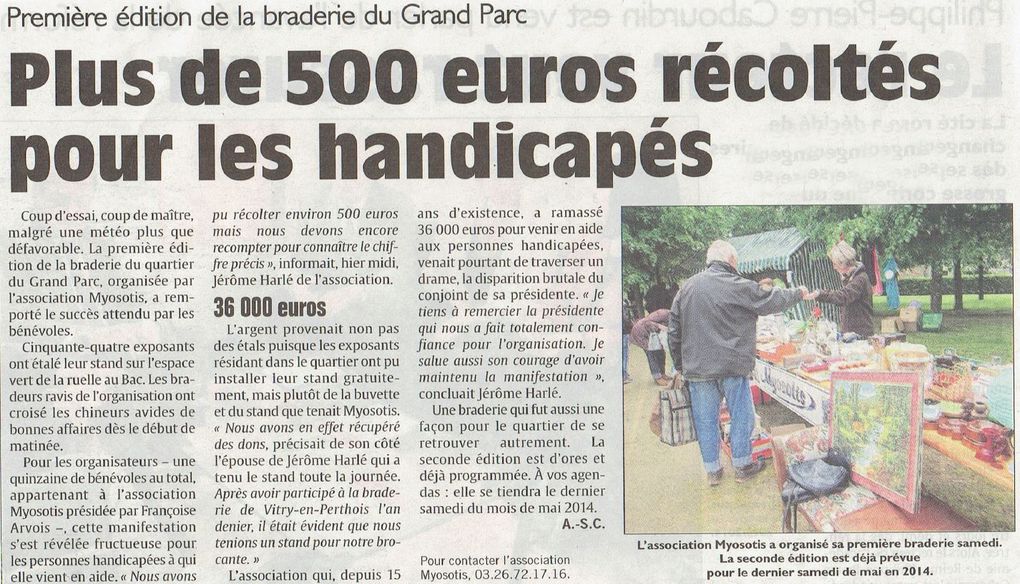 Myosotis, une association active pour la lutte contre le handicap.
Cet album regroupe les articles publiés par le quotidien L'UNION et parlant de nous.