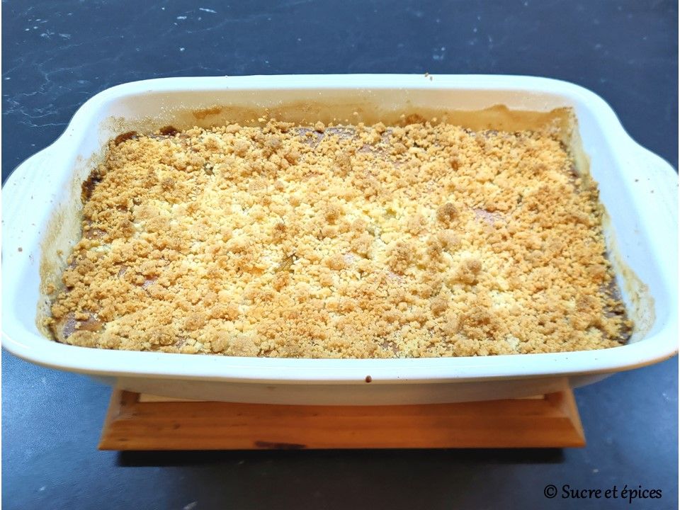 Clafoutis aux mirabelles avec streusel aux amandes