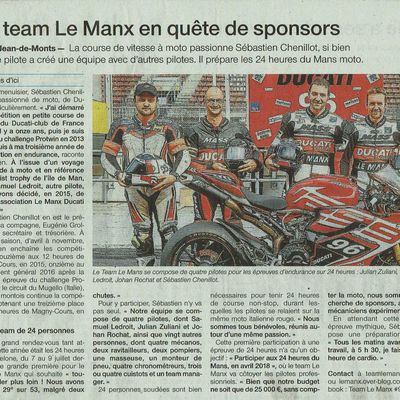 Le Team Le Manx #96 dans le Ouest France