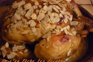 Recette du poulet au miel et aux amandes