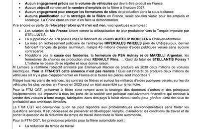 Contrat stratégique de filière 2024-2027 :  La Fédération des Travailleurs de la Métallurgie CGT n’a pas signé !