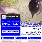 NIORT-Formation Pendule 4 : Radiesthésie Ancestrale et Médicale, rayon d'union