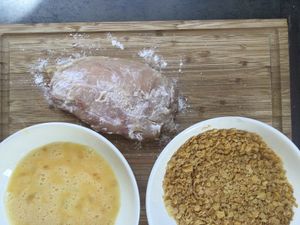 Cordon bleu maison, panure aux corn-flakes