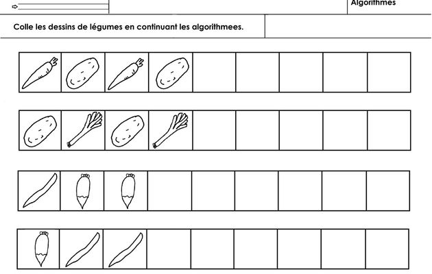 légumes, algorithmes simples