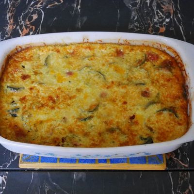 FLAN DE COURGETTES ET TOMATES CERISE
