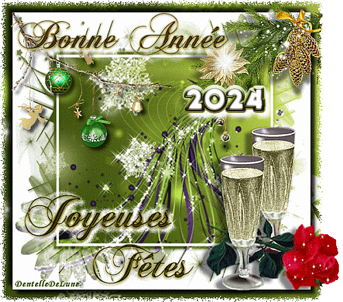 Bonne année 2024 - Joyeuses fêtes - gif scintillant- 1