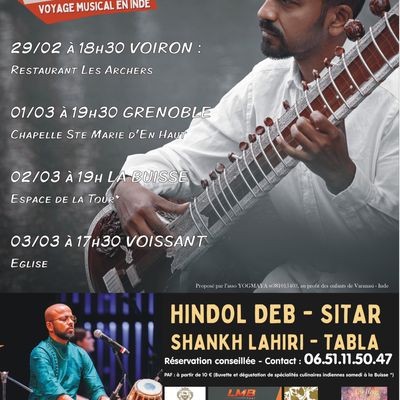 Concerts Hindol Deb - Février, mars 2024