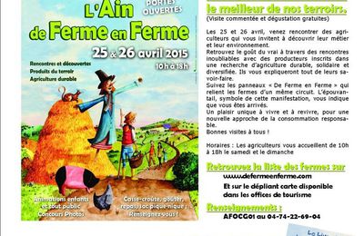 Rendez-vous les 25 et 26 avril pour De Ferme en Ferme !