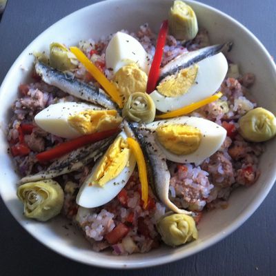 Salade de riz de konjac façon salade niçoise - Dukan