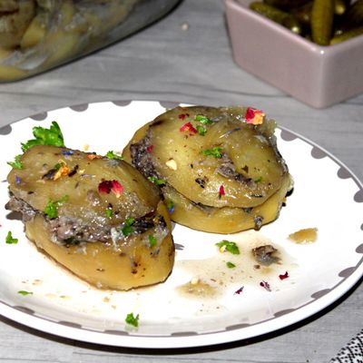 Pommes de terre farcies aux champignons et au bacon (+ idée menu)