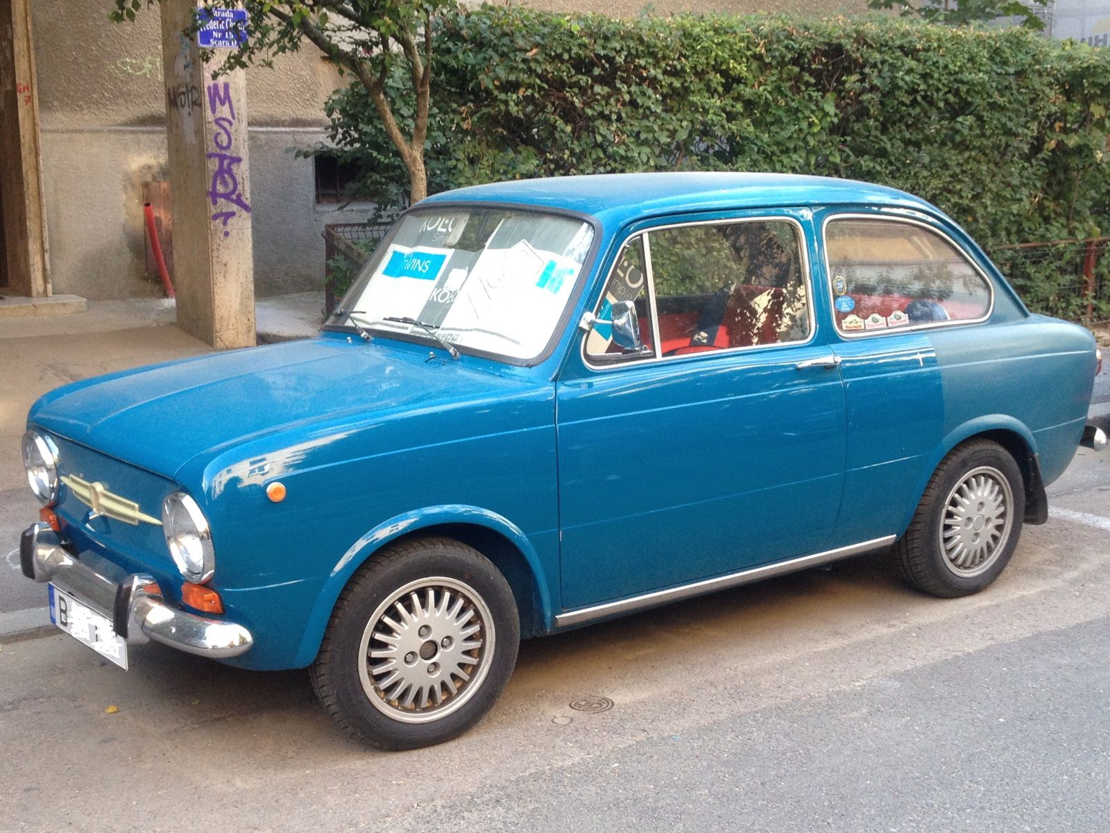 blue car traveling