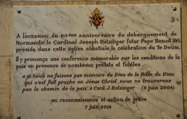 Message de Josef, cardinal Ratzinger à Caen en 2004