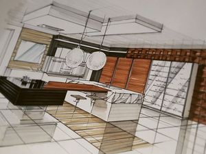 Croquis d'agencement interieur - interior design sketches