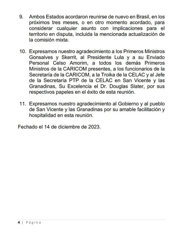 Declaración Conjunta Venezuela - Guyana