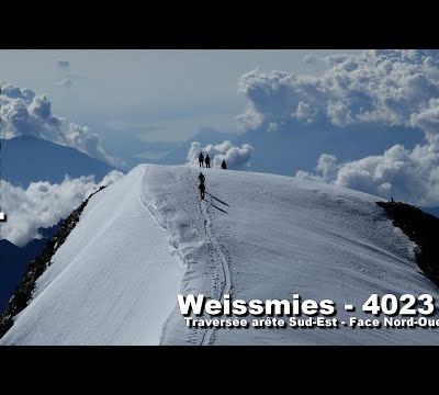 Vidéo alpinisme : Weissmies 4023 m - traversée Arête Sud-Est - Face Nord-Ouest 