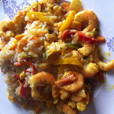 Curry de crevettes et lait de coco à la thaï dukan