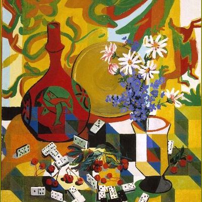 Le temps des cerises par les peintres -  Alfred Pellan - 1940 Fleurs et dominos et cerises