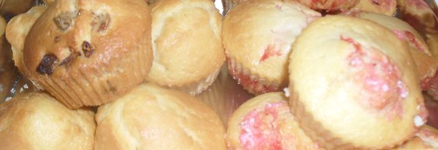 muffins sucrés (chocolat et pralines roses)