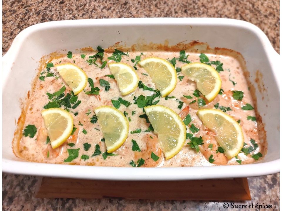 Crevettes au four en sauce crémeuse aux saveurs libanaises - Recette en vidéo