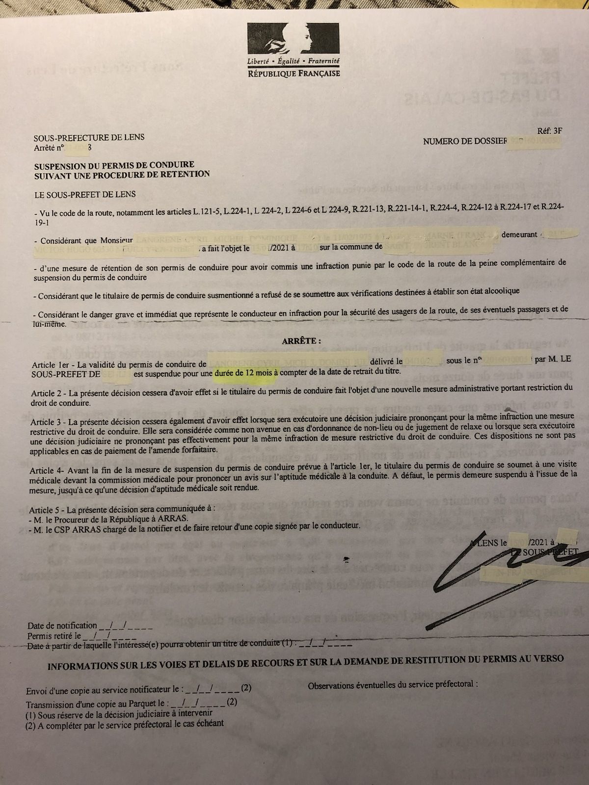 lettre 3f vice de procédure