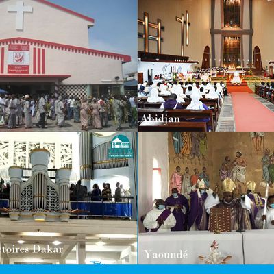 Messe Chrismale  de l'archidiocèse de Cotonou,  Notre Dame des Victoires de Dakar et à Yaoundé