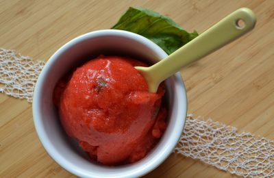 Sorbet fraises basilic