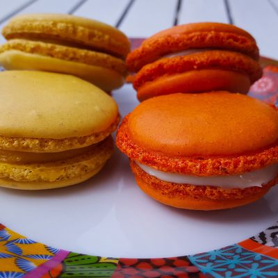 Macaron citron et litchi