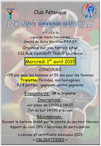 Concours +55 ans mercredi 1er avril au CHR