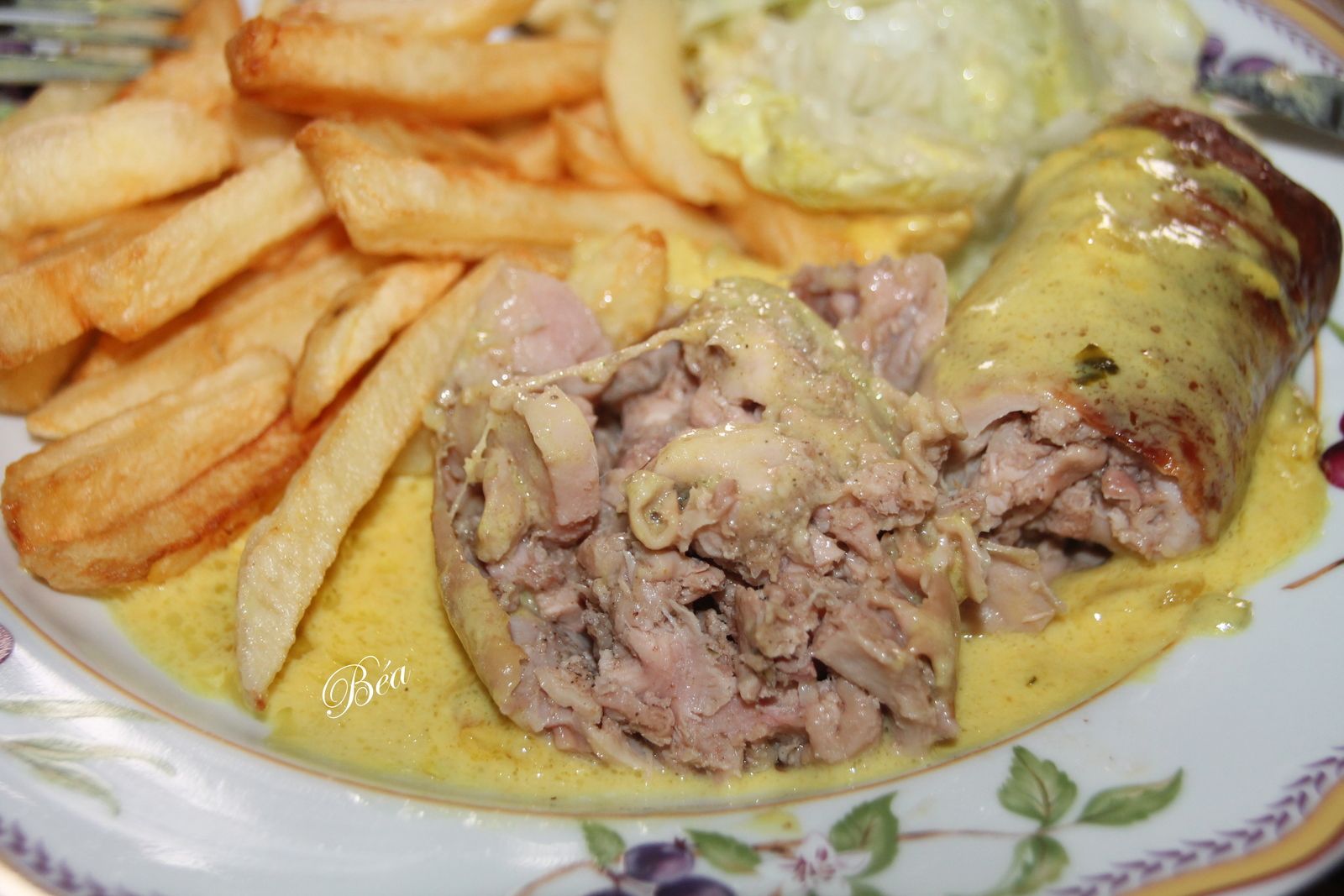 Andouillette à la sauce crémeuse au piccalilli Les petits plats de Béa
