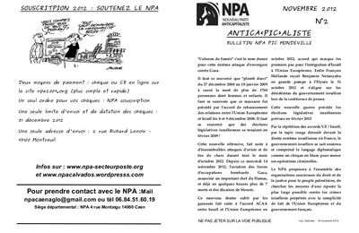 Bulletin Poste-PIC Mondeville (14) Novembre 2012