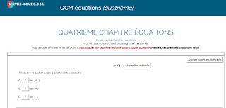 QCM équations en quatrième