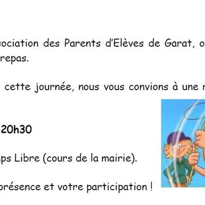 REUNION DE PREPARATION POUR LA FETE DE FIN D'ANNEE