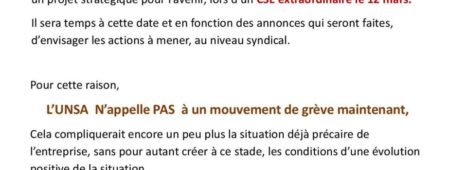 NON à la grève ! Ce n'est pas le moment. 