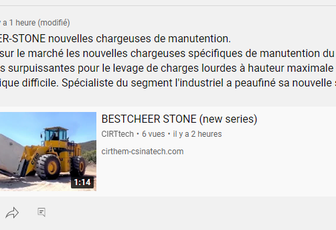 #BESTCHEER-STONE nouvelles chargeuses de manutention #CIRTtech-YouTube.posts