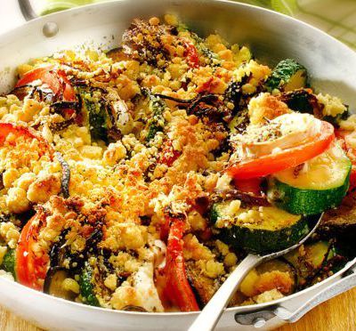 Crumble aux légumes (courgette/tomates/carottes) 