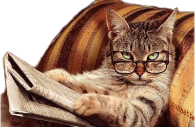 Alors! Quoi de neuf ? - Chat - Journal - Lunettes - Gif animé - Gratuit