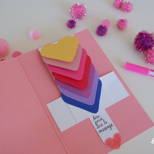 Carte Coeurs Animee A Tirette Diy Fete Des Meres Lucky Sophie Blog Famille Voyage