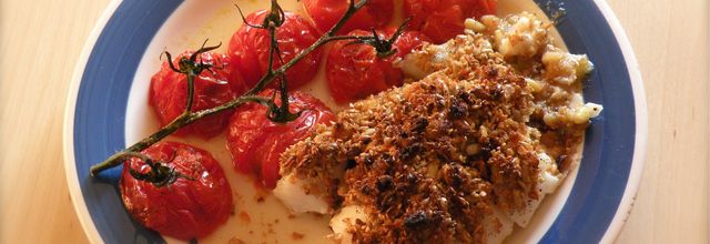 Cabillaud en crumble de petites graines