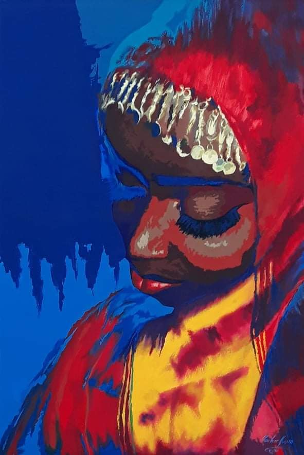 Peinture à l'huile sur le visage de l'art de Dieu africain