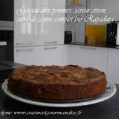 Gâteau aux pommes, saveurs citron, sucre de canne complet bio Rapadura