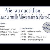 Le chapelet et les vepres du dimanche 10 novembre 2019