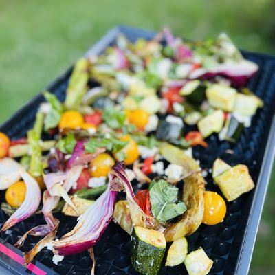 PATES AUX LEGUMES ROTIS ET FETA BASILIC