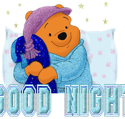 Good Night - Winnie the Pooh - Gif scintillant - Gratuit