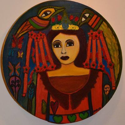 La reine des fées, ma mère - peinture à l'huile - par l'artiste et poétesse Fathia NASR