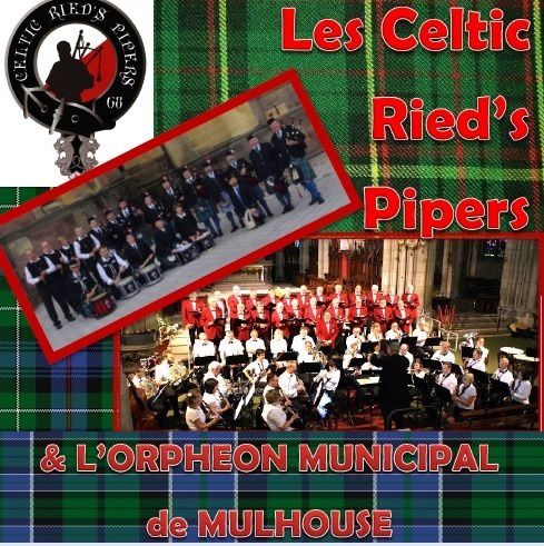 Les Celtic Ried's Pipers et l'Orphéon de Mulhouse à Colmar avec Kiwanis Schweitzer Colmar