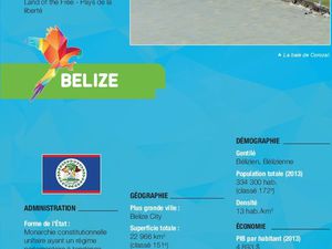 Le Belize… que nous allons découvrir sur 5 jours (310 km) du 7 au 12 mars pour traverser les 23 000 km² du pays et rencontrer quelques-unes des 334 000 personnes qui peuplent se pays. La monnaie c'est le dollar de Belize : 220 dollars de Belize (BZD) c'est 99 €.