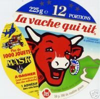 Etiquettes qui se trouvent surles boites de vache qui rit